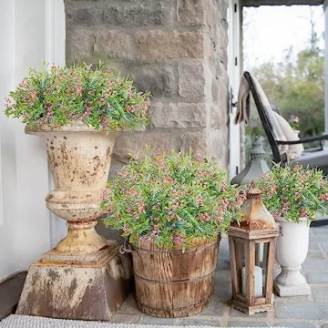 Phliofd UV Resistant Outdoor Artificial Flowers Packs