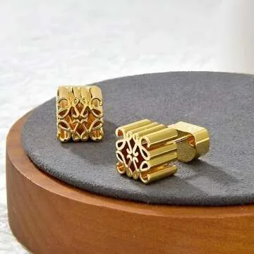 LOMBEX Retro French Earrings for Women - 18K Gold Luxury