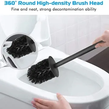 BGL 304 Stainless Steel Black Toilet Brush and Holder Set