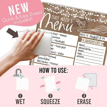 Hadley Designs Rustic Magnetic Weekly Meal Planner for Kitchen