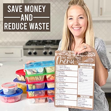 Hadley Designs Rustic Magnetic Weekly Meal Planner for Kitchen