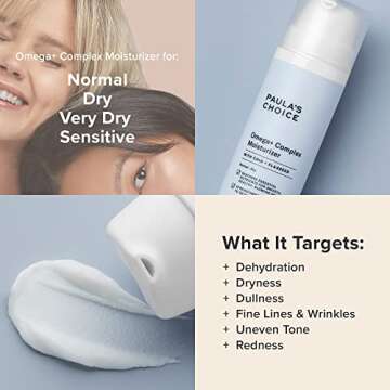 Paula's Choice Omega+ Complex Lightweight Face Moisturizer, Shea Butter & Plant Oils, Brightening Vitamin C - For Dry & Sensitive Skin