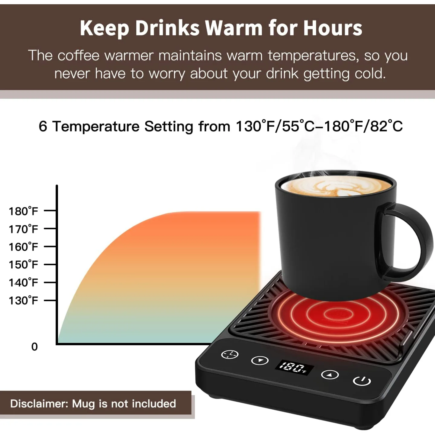 Coffee Warmer with Timer for Perfectly Warmed Brew