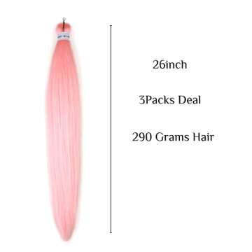 Leticia Pink Braiding Hair Pre Stretched Extensions for Stylish Looks