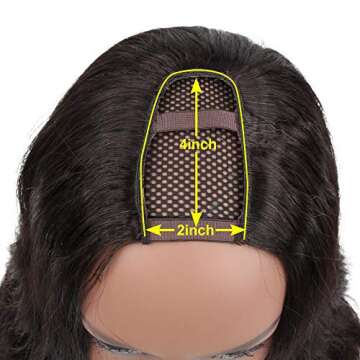 VIVI BABI 2x4 U-PART Human Hair Wigs 18 Inches 8A Grade Brazilian Deep Wave Wigs For Black Women 100...