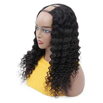 VIVI BABI U-Part Wig 18 Inch 8A Virgin Hair for Women