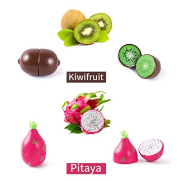 iPlay, iLearn Kids Wooden Play Food Toy Set for Ages 3-7