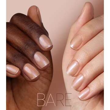 LONDONTOWN Illuminating Nail Concealer, Milky Sheer Bare Nudge Polish - Long Lasting Brightening Lacquer Nail Care for Discolored, Yellowing Nails, .40fl oz