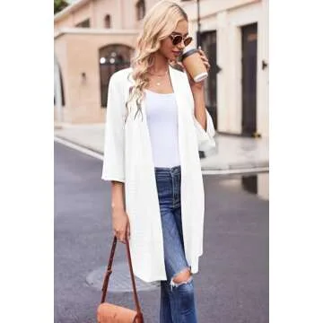 Ekouaer Waffle Knit Bathrobe for Women Soft Comfortable Loungewear