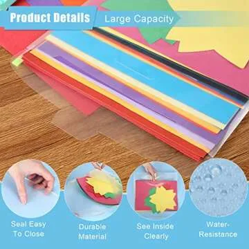 EAasty 80 Pcs Scrapbook Paper Storage Organizer Waterproof