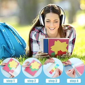 EAasty 80 Pcs Scrapbook Paper Storage Organizer Waterproof