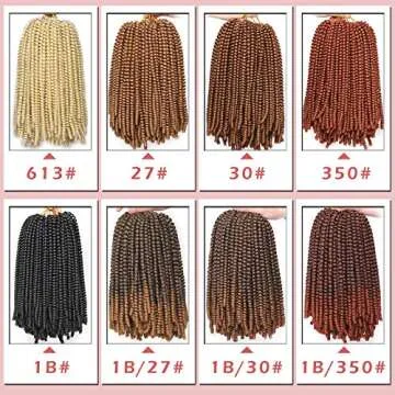 Xtrend 12 Inch 2 Packs Spring Twist Hair For Butterfly Faux Locks And Invisible Locs Short Crochet Braids Hair Synthetic Spring Curl Hair Extension For Women (1B#)