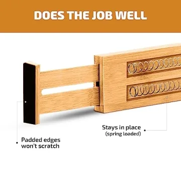 Bambüsi Bamboo Drawer Dividers - Adjustable Organizers