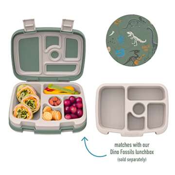 Bentgo® Kids Prints Tray with Transparent Cover - Reusable, BPA-Free, 5-Compartment Meal Prep Conta...
