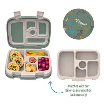 Bentgo® Kids Prints Tray with Transparent Cover - Reusable, BPA-Free, 5-Compartment Meal Prep Conta...