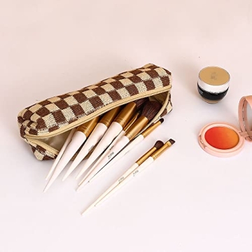 LYDZTION Makeup Bag for Women - Versatile Cosmetic Organizer in Khaki