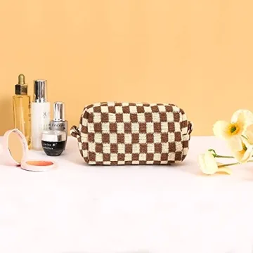 LYDZTION Makeup Bag for Women - Versatile Cosmetic Organizer in Khaki