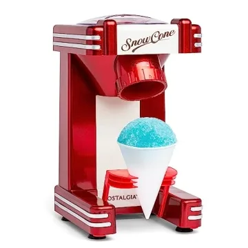 Retro Red Nostalgia Snow Cone Machine - Make 20 Icy Treats with Ease