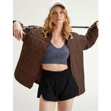 Gacaky Women's Warm Lightweight Puffer Jacket with Pockets