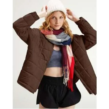 Gacaky Women's Warm Lightweight Puffer Jacket with Pockets