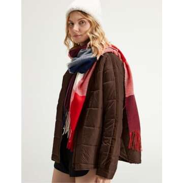 Gacaky Women's Warm Lightweight Puffer Jacket with Pockets