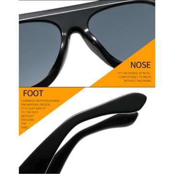 mincl Popular Fashion Pilot Sunglasses Women Shades UV400 Retro Rivets Decoration Gradient Trending Men Round Sun Glasses (flower)