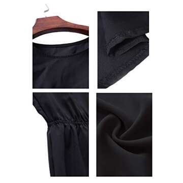 Alaster Women’s Chiffon Short Sleeve Casual Midi Dress Irregular Hem Summer Dress