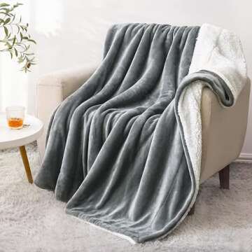 BEDELITE Sherpa Fleece Blanket - Thick Warm Blankets for Winter, Reversible Soft & Cozy Fluffy Throw...