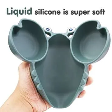 Qshare Toddler Plate - BPA-Free and Strong Suction Design