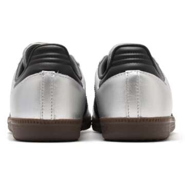 adidas Samba OG Womens Sneaker (Silver Metallic Black Gum, 6.5)