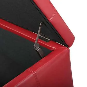 Christopher Knight Home Glouster PU Storage Ottoman, Red 17. 50D x 51. 25W x 16. 25H