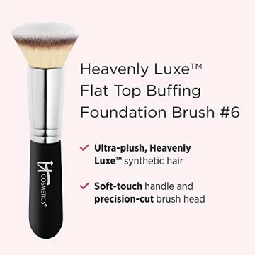 IT Cosmetics Heavenly Luxe Flat Top Foundation Brush #6 for Flawless Makeup
