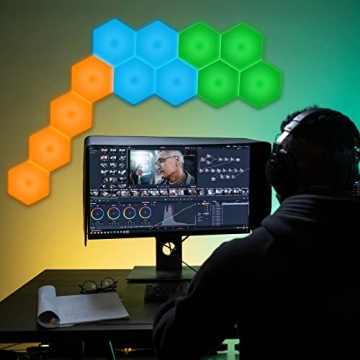 Vcwtty Hexagon LED Wall Lights - 13 Colors Touch-Control