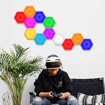 Vcwtty Hexagon LED Wall Lights - 13 Colors Touch-Control