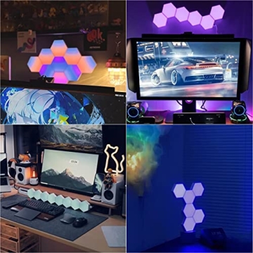 Vcwtty Hexagon LED Wall Lights - 13 Colors Touch-Control