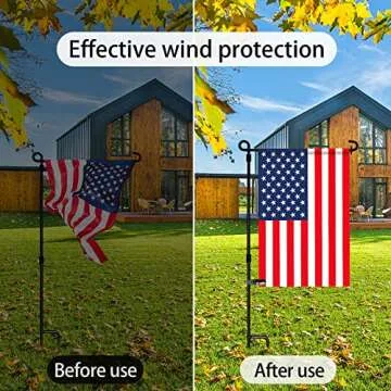 HOOSUN 10 Pack Garden Flag Clips and Stoppers - Durable & Adjustable