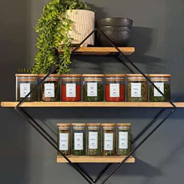 casato 4Oz Spice Jars, 14 Pack Glass Food Storage Jars Containers with Airtight Bamboo Lids, High Borosilicate Glass Kitchen Canisters For Spice and More (Round) (4OZ)