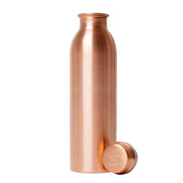 Berigora 30oz Pure Copper Water Bottle Ayurvedic