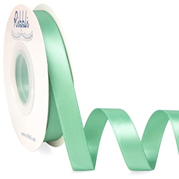 Ribbli Sage Green Satin Ribbon - Double Faced 1/2 inch x 25 Yards for Crafting and Decorations