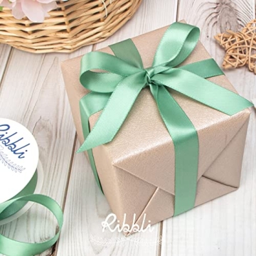 Ribbli Sage Green Double Faced Satin Ribbon 25 Yards