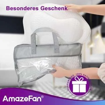 AmazeFan Luxury Bath Pillow, Ergonomic Bathtub Spa Pillow with 4D Air Mesh Technology and 6 Suction Cups, Helps Support Head, Back, Shoulder and Neck, Fits All Bathtub, Hot Tub and Home Spa(US Patent)