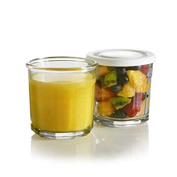 Luminarc 14 Ounce Glass Tumblers with Lids Set of 4