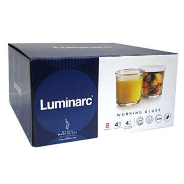 Luminarc 14 Ounce Glass Tumblers with Lids Set of 4