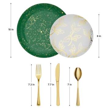 Trendables Christmas Plates Set of 100, Elegant & Disposable