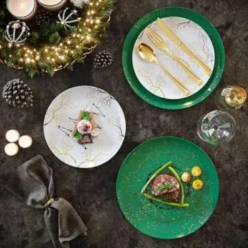 Trendables Christmas Plates Set of 100, Elegant & Disposable