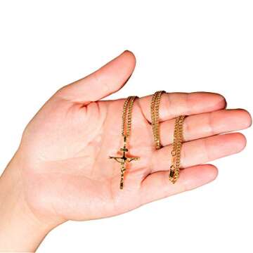 Classic Cross Necklace for Men & Women 24k Gold Plated
