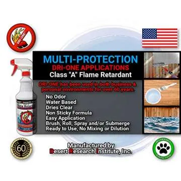 Eco-Safe DRI-ONE Fire Retardant Spray for Fabric, Wood, and More