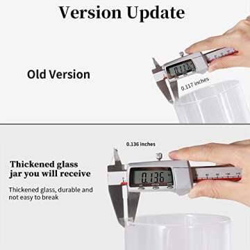 Food Storage Jar, 18.6 FL OZ (550 ML), [Thickened Version] 77L Glass Food Storage Jar with Airtight ...