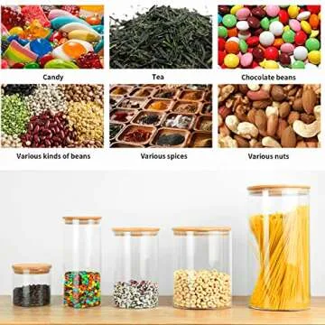 Modern Airtight Food Storage Jar with Bamboo Lid - 18.6 oz