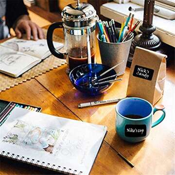 Chalkboard Labels Bulk (80PCS) - Mini Decorative Chalk Labels - Free Erasable Chalk Pen,Black stickes Labels for Food Storage Classification, Adhesive Blackboard Stickes Label